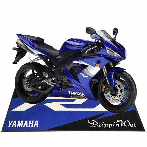 Heavy Duty Motorcycle Parking Mat Oil Resistant Rubber Back Nylon Surface Custom Printed Design For 